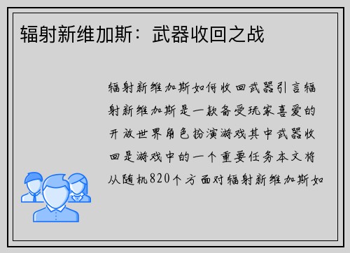 辐射新维加斯：武器收回之战